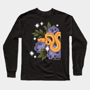 Amazon Tree Boa with Peonies Long Sleeve T-Shirt